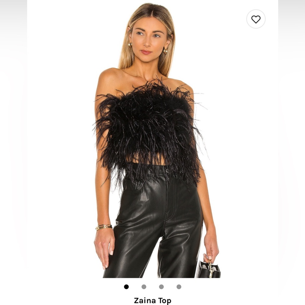 LaMarque Revolve Feather Zania Top Black